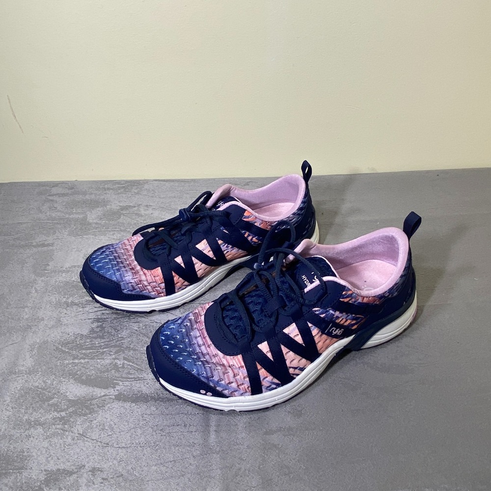 Ryka Hydro Sport Womens 10M Navy Pink Water Aerobics Training Shoes Sneaker